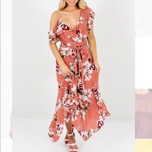 NWT Floral Midi Wrap Dress